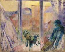 Gudrun and Agnes at the Window, 1918. Creator: Thorvald Erichsen