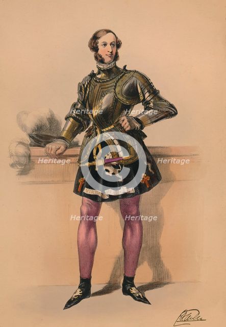 Guest in costume for Queen Victoria's Bal Costumé, May 12 1842, (1843).  Creator: John Richard Coke Smyth.