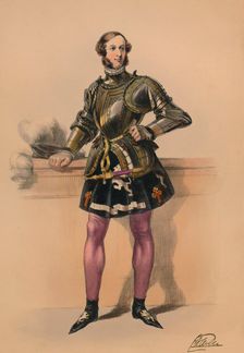 Guest in costume for Queen Victoria's Bal Costumé, May 12 1842, (1843). Creator: John Richard Coke Smyth