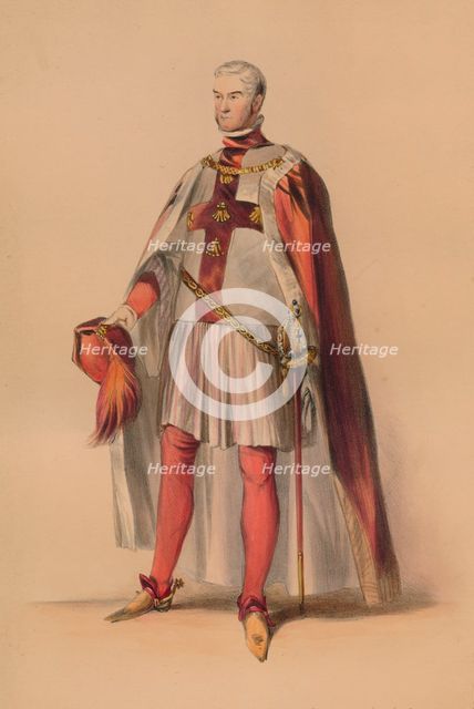 Guest in costume for Queen Victoria's Bal Costumé, May 12 1842, (1843).  Creator: John Richard Coke Smyth.