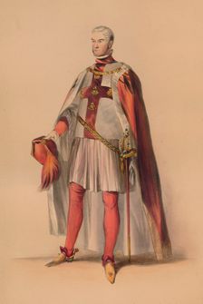 Guest in costume for Queen Victoria's Bal Costumé, May 12 1842, (1843). Creator: John Richard Coke Smyth