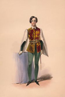 Guest in costume for Queen Victoria's Bal Costumé, May 12 1842, (1843). Creator: John Richard Coke Smyth