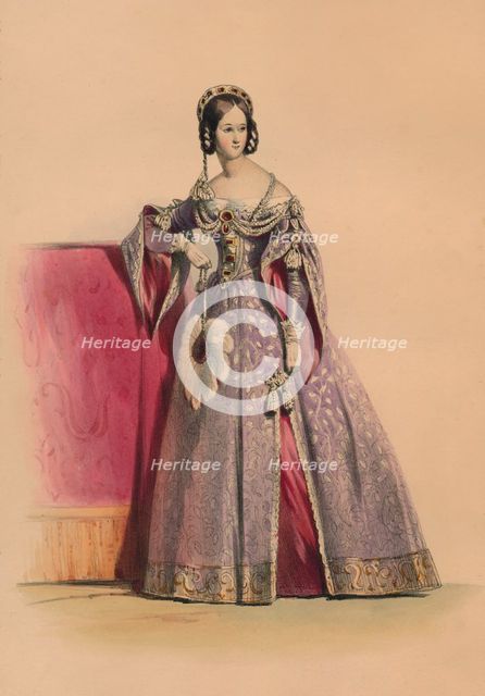 Guest in costume for Queen Victoria's Bal Costumé, May 12 1842, (1843).  Creator: John Richard Coke Smyth.