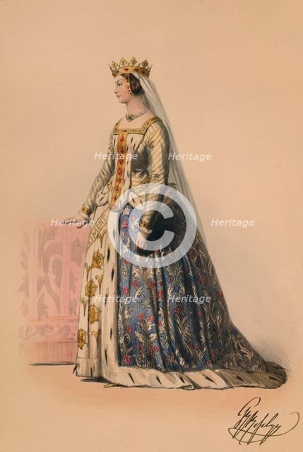 Guest in costume for Queen Victoria's Bal Costumé, May 12 1842, (1843).  Creator: John Richard Coke Smyth.