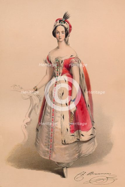 Guest in costume for Queen Victoria's Bal Costumé, May 12 1842, (1843).  Creator: John Richard Coke Smyth.