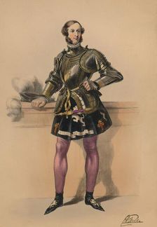 Guest in costume for Queen Victoria's Bal Costumé, May 12 1842, (1843). Creator: John Richard Coke Smyth