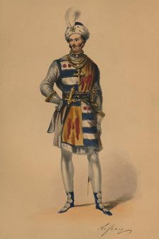 Guest in costume for Queen Victoria's Bal Costumé, May 12 1842, (1843). Creator: John Richard Coke Smyth