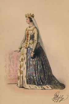 Guest in costume for Queen Victoria's Bal Costumé, May 12 1842, (1843). Creator: John Richard Coke Smyth