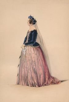 Guest in costume for Queen Victoria's Bal Costumé, May 12 1842, (1843). Creator: John Richard Coke Smyth