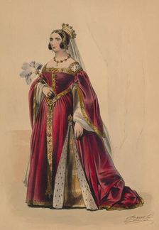 Guest in costume for Queen Victoria's Bal Costumé, May 12 1842, (1843). Creator: John Richard Coke Smyth