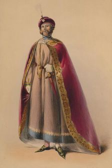 Guest in costume for Queen Victoria's Bal Costumé, May 12 1842, (1843). Creator: John Richard Coke Smyth
