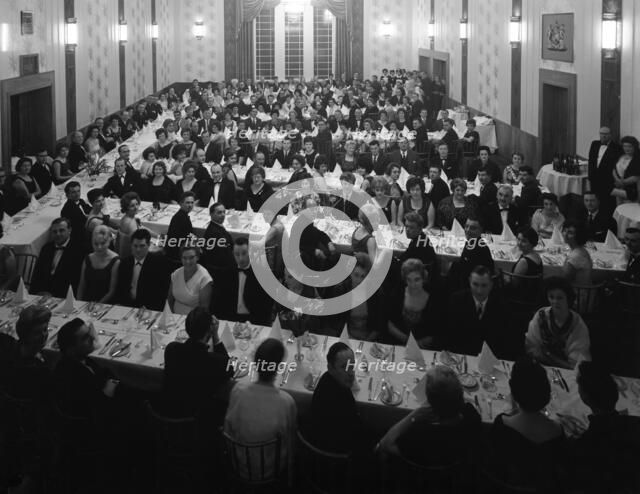 Guests seated before dinner at a social evening in central Doncaster, South Yorkshire, 1963. Artist: Michael Walters