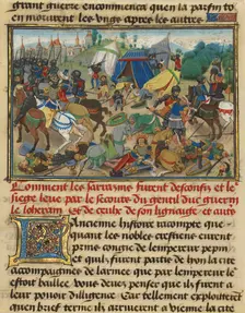 Guerin de Lorraine Freeing Vienne from the Saracens, written 1463-1465; illuminated 1467-1472. Creators: Loyset Liedet, Pol Fruit