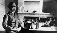 Guglielmo Marconi, Italian pioneer of wireless telegraphy, Signal Hall, Newfoundland, 1901 (1951)