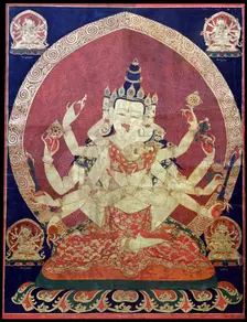Guhyasamaja Akshobhyavajra (Thanka), 17th century. Creator: Central Asian Art