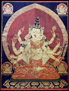 Guhyasamaja Akshobhyavajra (Thanka), 17th century. Creator: Central Asian Art
