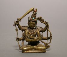 Guhyasamaja Manjuvajra, an Esoteric Form of Bodhisattva Manjushri, Pala period, 12th century. Creator: Unknown