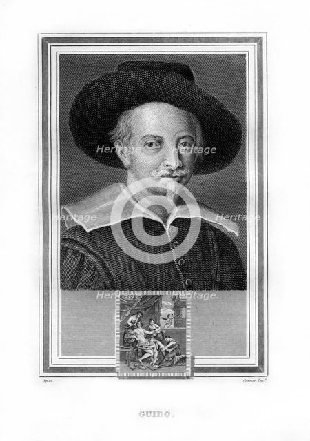 Guido Reni, Italian Baroque era painter, (1825).Artist: John Corner