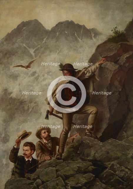 Guide and Tourists in the Tatra Mountains, 1878. Creator: Walery Eljasz Radzikowski.