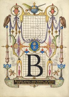 Guide for Constructing the Letter B; Mira calligraphiae monumenta, about 1591-1596. Creator: Joris Hoefnagel