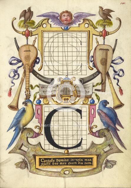 Guide for Constructing the Letter C; Mira calligraphiae monumenta, about 1591-1596. Creator: Joris Hoefnagel.