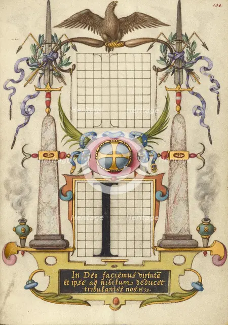 Guide for Constructing the Letter I; Mira calligraphiae monumenta, about 1591-1596. Creator: Joris Hoefnagel.