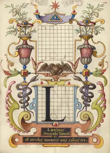 Guide for Constructing the Letter L; Mira calligraphiae monumenta, about 1591-1596. Creator: Joris Hoefnagel