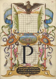Guide for Constructing the Letter P; Mira calligraphiae monumenta, about 1591-1596. Creator: Joris Hoefnagel