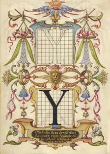 Guide for Constructing the Letter Y; Mira calligraphiae monumenta, about 1591-1596. Creator: Joris Hoefnagel