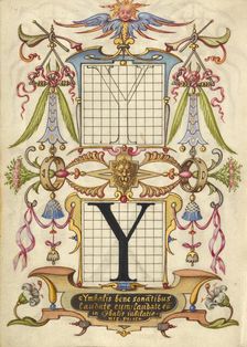 Guide for Constructing the Letter Y; Mira calligraphiae monumenta, about 1591-1596. Creator: Joris Hoefnagel
