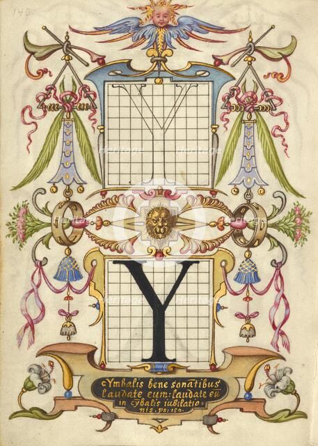 Guide for Constructing the Letter Y; Mira calligraphiae monumenta, about 1591-1596. Creator: Joris Hoefnagel.