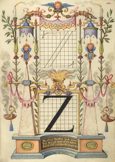Guide for Constructing the Letter Z; Mira calligraphiae monumenta, about 1591-1596. Creator: Joris Hoefnagel