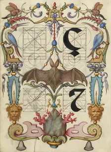 Guide for Constructing the Letters ç and tironian et; Mira calligraphiae monumenta, about 1591-1596. Creator: Joris Hoefnagel