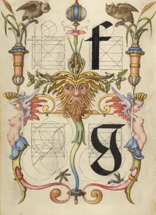 Guide for Constructing the Letters f and g; Mira calligraphiae monumenta, about 1591-1596. Creator: Joris Hoefnagel