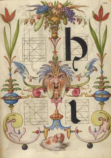 Guide for Constructing the Letters h and i; Mira calligraphiae monumenta, about 1591-1596. Creator: Joris Hoefnagel