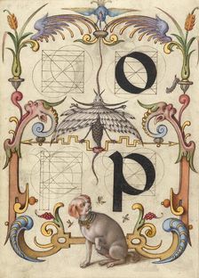 Guide for Constructing the Letters o and p; Mira calligraphiae monumenta, about 1591-1596. Creator: Joris Hoefnagel