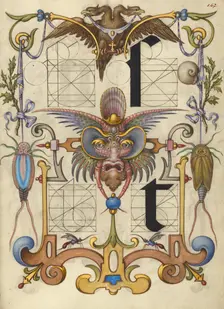 Guide for Constructing the Letters s and t; Mira calligraphiae monumenta, about 1591-1596. Creator: Joris Hoefnagel