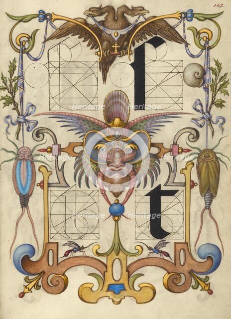 Guide for Constructing the Letters s and t; Mira calligraphiae monumenta, about 1591-1596. Creator: Joris Hoefnagel.