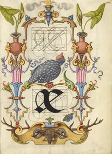 Guide for Constructing the Ligature ae; Mira calligraphiae monumenta, about 1591-1596. Creator: Joris Hoefnagel