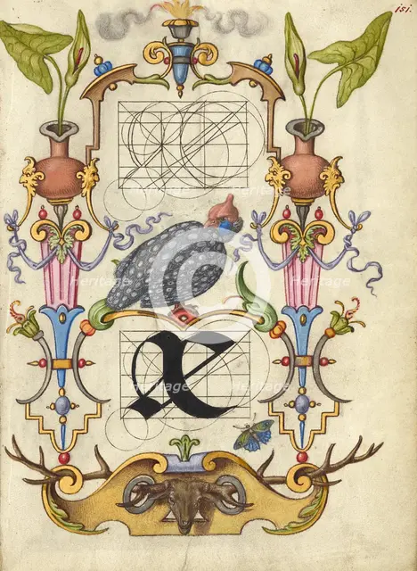 Guide for Constructing the Ligature ae; Mira calligraphiae monumenta, about 1591-1596. Creator: Joris Hoefnagel.