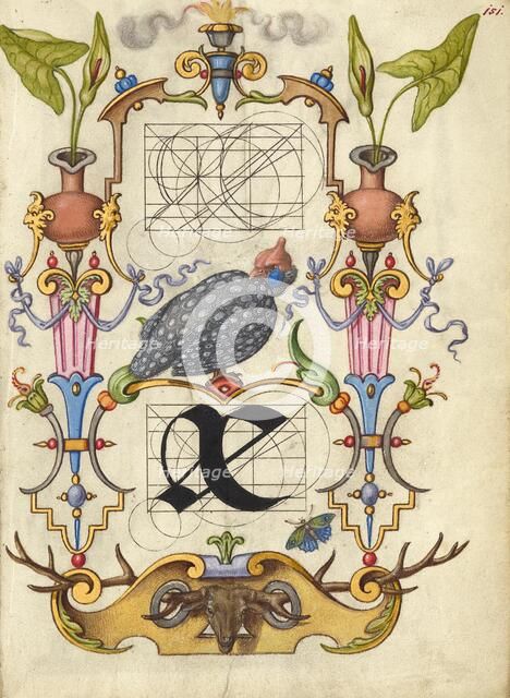 Guide for Constructing the Ligature ae; Mira calligraphiae monumenta, about 1591-1596. Creator: Joris Hoefnagel.