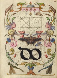 Guide for Constructing the Ligature do; Mira calligraphiae monumenta, about 1591-1596. Creator: Joris Hoefnagel