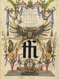 Guide for Constructing the Ligature ffi; Mira calligraphiae monumenta, about 1591-1596. Creator: Joris Hoefnagel