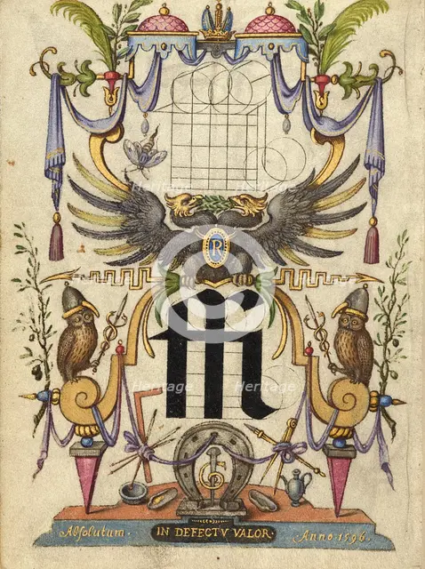 Guide for Constructing the Ligature ffi; Mira calligraphiae monumenta, about 1591-1596. Creator: Joris Hoefnagel.