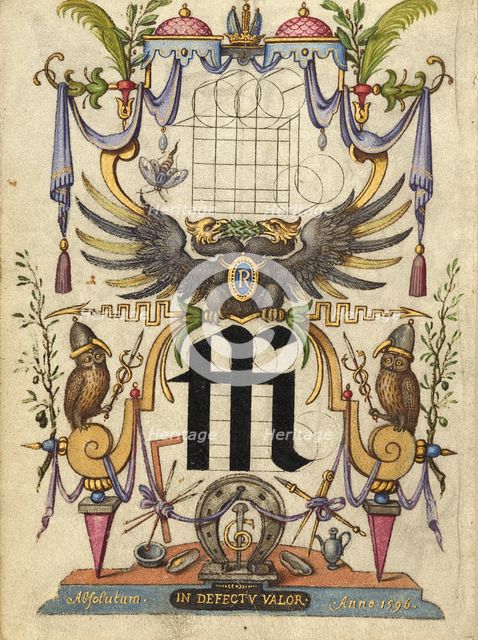 Guide for Constructing the Ligature ffi; Mira calligraphiae monumenta, about 1591-1596. Creator: Joris Hoefnagel.