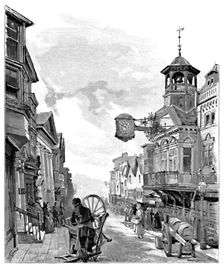 Guildford: High Street, with the Town Hall 1886. Artist: John Fulleylove