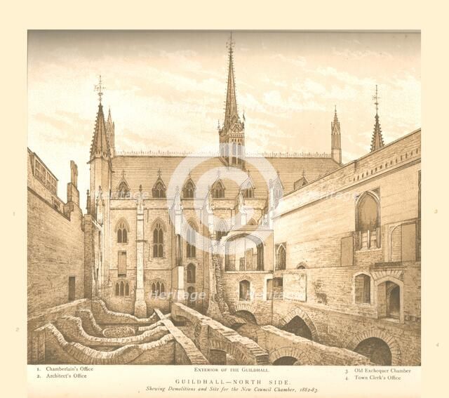 Guildhall North Side, 1882-83, (1886). Artist: Unknown.