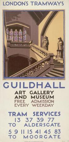 Guildhall Art Gallery and Museum London County Council (LCC) Tramways poster, 1927. Artist: Leslie S Abbott