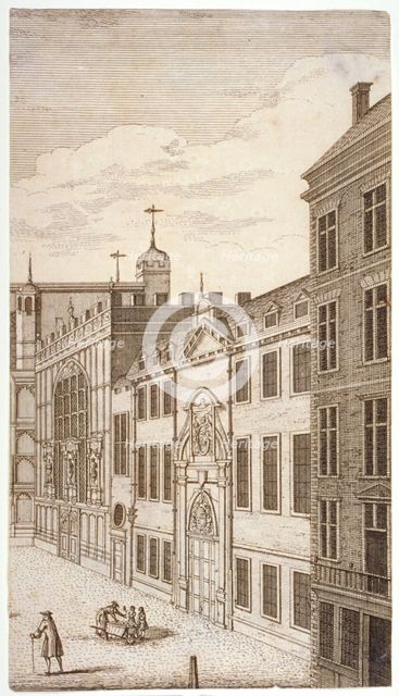 Guildhall Chapel and Blackwell Hall, City of London, 1750. Artist: Anon