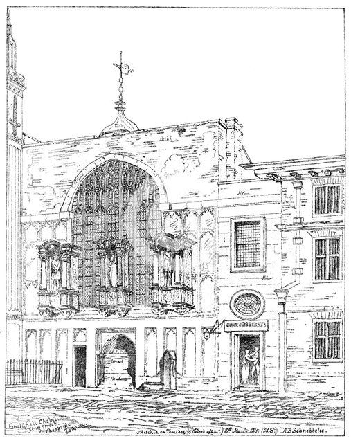 Guildhall Chapel, King Street, Cheapside, London, 1886. Artist: Unknown
